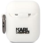 Carcasa Karl Lagerfeld Glitter Karl and Choupette compatibila cu Apple AirPods 1 / 2, Alb 3 - lerato.ro