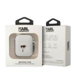 Carcasa Karl Lagerfeld Silicone Karl Head 3D compatibila cu Apple AirPods 1 / 2, Alb 4 - lerato.ro
