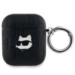 Carcasa Karl Lagerfeld Monogram Choupette Head compatibila cu Apple AirPods 1 / 2, Negru 2 - lerato.ro