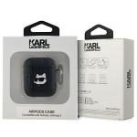 Carcasa Karl Lagerfeld Monogram Choupette Head compatibila cu Apple AirPods 1 / 2, Negru 4 - lerato.ro