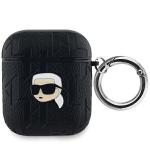 Carcasa Karl Lagerfeld Monogram Karl and Choupette Head compatibila cu Apple AirPods 1 / 2, Negru 2 - lerato.ro