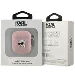 Carcasa Karl Lagerfeld Monogram Karl Head compatibila cu Apple AirPods 1 / 2, Roz 4 - lerato.ro