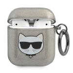 Carcasa Karl Lagerfeld Glitter Choupette compatibila cu Apple AirPods 1 / 2, Negru 2 - lerato.ro