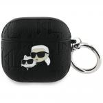 Carcasa Karl Lagerfeld Monogram Karl and Choupette Head compatibila cu Apple AirPods 4, Negru 2 - lerato.ro