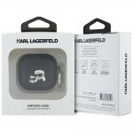Carcasa Karl Lagerfeld Monogram Karl and Choupette Head compatibila cu Apple AirPods 4, Negru 4 - lerato.ro