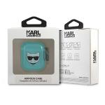 Carcasa Karl Lagerfeld Choupette Head compatibila cu Apple AirPods 1 / 2, Albastru 4 - lerato.ro