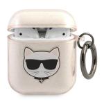 Carcasa Karl Lagerfeld Glitter Choupette compatibila cu Apple AirPods 1 / 2, Gold 2 - lerato.ro