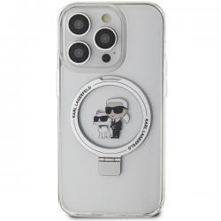 Carcasa Karl Lagerfeld Karl Lagerfeld Karl and Choupette cu Magsafe compatibila cu iPhone 13 Pro Max, Alb