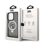 Carcasa Karl Lagerfeld Ring Stand Karl and Choupette cu MagSafe compatibila cu iPhone 13 Pro Max, Negru 9 - lerato.ro