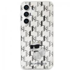 Carcasa Karl Lagerfeld Monogram Choupette compatibila cu Samsung Galaxy S23 FE, Alb