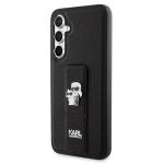 Carcasa Karl Lagerfeld Gripstand Saffiano Karl and Choupette Pins cu MagSafe compatibila cu Samsung Galaxy S23 FE, Negru 3 - lerato.ro