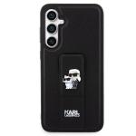 Carcasa Karl Lagerfeld Gripstand Saffiano Karl and Choupette Pins cu MagSafe compatibila cu Samsung Galaxy S23 FE, Negru 2 - lerato.ro