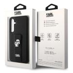 Carcasa Karl Lagerfeld Gripstand Saffiano Karl and Choupette Pins cu MagSafe compatibila cu Samsung Galaxy S23 FE, Negru 8 - lerato.ro