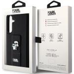 Carcasa Karl Lagerfeld Gripstand Saffiano Karl and Choupette Pins cu MagSafe compatibila cu Samsung Galaxy S24 Plus, Negru 9 - lerato.ro