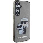 Carcasa Karl Lagerfeld IML Glitter Karl and Choupette compatibila cu Samsung Galaxy S24 Plus, Negru 5 - lerato.ro