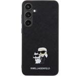 Carcasa Karl Lagerfeld Saffiano Karl and Choupette Metal Pin compatibila cu Samsung Galaxy S24, Negru 2 - lerato.ro