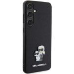 Carcasa Karl Lagerfeld Saffiano Karl and Choupette Metal Pin compatibila cu Samsung Galaxy S24, Negru 5 - lerato.ro