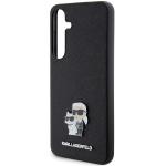 Carcasa Karl Lagerfeld Saffiano Karl and Choupette Metal Pin compatibila cu Samsung Galaxy S24, Negru 7 - lerato.ro