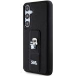 Carcasa Karl Lagerfeld Gripstand Saffiano Karl and Choupette Pins cu MagSafe compatibila cu Samsung Galaxy S24, Negru 3 - lerato.ro