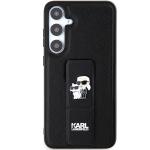 Carcasa Karl Lagerfeld Gripstand Saffiano Karl and Choupette Pins cu MagSafe compatibila cu Samsung Galaxy S24, Negru 2 - lerato.ro