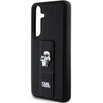 Carcasa Karl Lagerfeld Gripstand Saffiano Karl and Choupette Pins cu MagSafe compatibila cu Samsung Galaxy S24, Negru 7 - lerato.ro