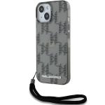 Carcasa Karl Lagerfeld IML Mono KL Pattern and Cord compatibila cu iPhone 15 / 14 / 13, Negru 3 - lerato.ro
