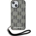 Carcasa Karl Lagerfeld IML Mono KL Pattern and Cord compatibila cu iPhone 15 / 14 / 13, Negru 2 - lerato.ro