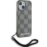Carcasa Karl Lagerfeld IML Mono KL Pattern and Cord compatibila cu iPhone 15 / 14 / 13, Negru 4 - lerato.ro