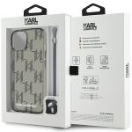Carcasa Karl Lagerfeld IML Mono KL Pattern and Cord compatibila cu iPhone 15 / 14 / 13, Negru 8 - lerato.ro