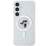 Carcasa Karl Lagerfeld Karl and Choupette Glitter cu Magsafe compatibila cu Samsung Galaxy S24, Transparent 2 - lerato.ro