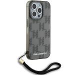 Carcasa Karl Lagerfeld IML Mono KL Pattern and Cord compatibila cu iPhone 15 Pro, Negru 4 - lerato.ro