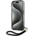 Carcasa Karl Lagerfeld IML Mono KL Pattern and Cord compatibila cu iPhone 15 Pro, Negru 5 - lerato.ro