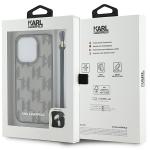 Carcasa Karl Lagerfeld IML Mono KL Pattern and Cord compatibila cu iPhone 15 Pro, Negru 8 - lerato.ro