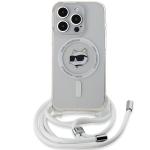 Carcasa Karl Lagerfeld IML Choupette Head and Cord cu MagSafe compatibila cu iPhone 13 Pro Max, Transparent 2 - lerato.ro
