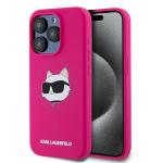 Carcasa Karl Lagerfeld Silicone Choupette Head cu MagSafe compatibila cu iPhone 15 Pro, Roz 4 - lerato.ro