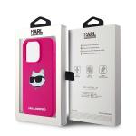 Carcasa Karl Lagerfeld Silicone Choupette Head cu MagSafe compatibila cu iPhone 15 Pro, Roz 9 - lerato.ro