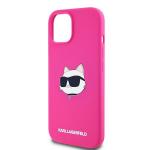 Carcasa Karl Lagerfeld Silicone Choupette Head cu MagSafe compatibila cu iPhone 15 Plus / 14 Plus, Roz 7 - lerato.ro