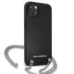 Carcasa Karl Lagerfeld Leather Textured si Chain compatibila cu iPhone 13 / 14 / 15, Negru 5 - lerato.ro