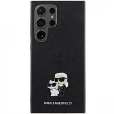 Carcasa Karl Lagerfeld Saffiano Karl and Choupette Pin compatibila cu Samsung Galaxy S24 Ultra, Negru