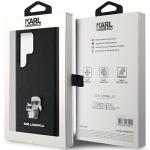 Carcasa Karl Lagerfeld Saffiano Karl and Choupette Pin compatibila cu Samsung Galaxy S24 Ultra, Negru 9 - lerato.ro