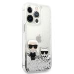 Carcasa Karl Lagerfeld Liquid Glitter Karl and Choupette compatibila cu iPhone 13 Pro Max, Silver 5 - lerato.ro