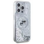 Carcasa Karl Lagerfeld Liquid Glitter Karl and Choupette Head cu MagSafe compatibila cu iPhone 15 Pro, Transparent 5 - lerato.ro