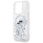 Carcasa Karl Lagerfeld Liquid Glitter Karl and Choupette Head cu MagSafe compatibila cu iPhone 15 Pro, Transparent 7 - lerato.ro