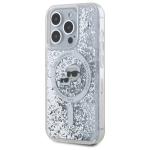 Carcasa Karl Lagerfeld Liquid Glitter Karl and Choupette Head cu MagSafe compatibila cu iPhone 15 Pro Max, Transparent 3 - lerato.ro