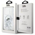 Carcasa Karl Lagerfeld Liquid Glitter Karl and Choupette Head cu MagSafe compatibila cu iPhone 15 Pro Max, Transparent 9 - lerato.ro
