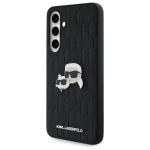 Carcasa Karl Lagerfeld Monogram Karl and Chaoupette Head Pin compatibila cu Samsung Galaxy S24 FE, Negru 3 - lerato.ro