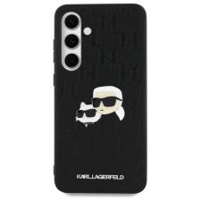 Carcasa Karl Lagerfeld Monogram Karl and Chaoupette Head Pin compatibila cu Samsung Galaxy S24 FE, Negru
