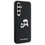Carcasa Karl Lagerfeld Monogram Karl and Chaoupette Head Pin compatibila cu Samsung Galaxy S24 FE, Negru 5 - lerato.ro