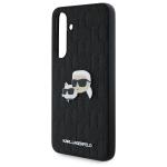 Carcasa Karl Lagerfeld Monogram Karl and Chaoupette Head Pin compatibila cu Samsung Galaxy S24 FE, Negru 7 - lerato.ro