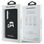 Carcasa Karl Lagerfeld Monogram Karl and Chaoupette Head Pin compatibila cu Samsung Galaxy S24 FE, Negru 9 - lerato.ro